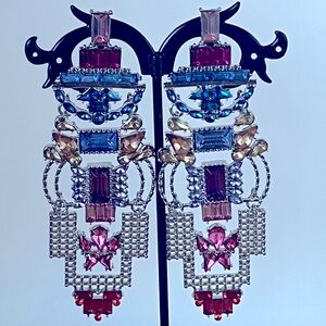Modern Art Deco Dangle Earrings